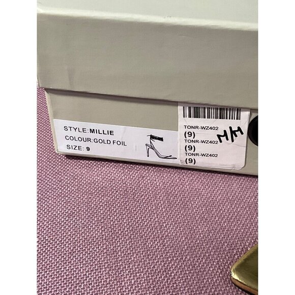 Tony Bianco Millie Sandals in Gold Foil 9 with Box Womens High Heels - Picture 12 of 15